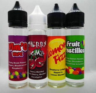 VU9 Fruit Pastiles, Cherry Bomb, Lemon Tart E-Liquid Vape Juice 50ML 0MG TPD