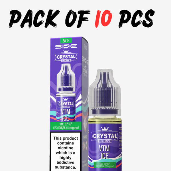 Pack of 10 PCS: SKE Crystal Original Nic Salt E-Liquid | All Flavors