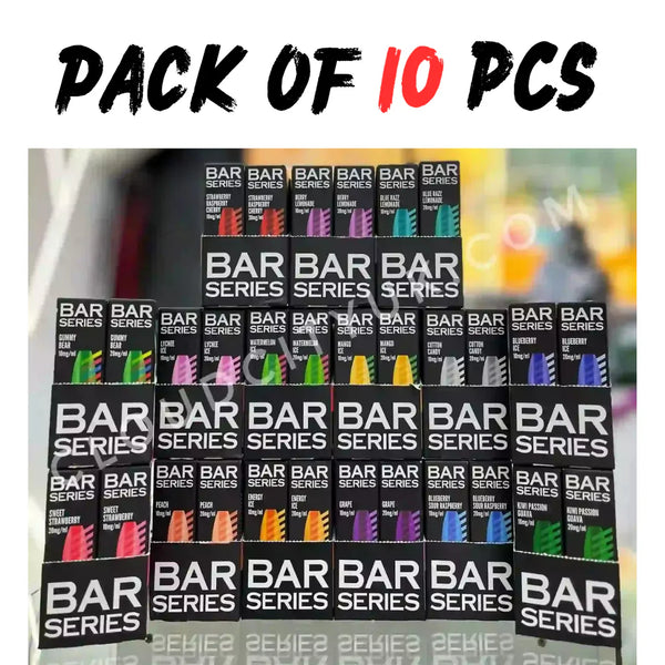 Pack of 10 Bar Series Nic Salts 10 mg 20mg , 10 ml , 50/50/ VG PG