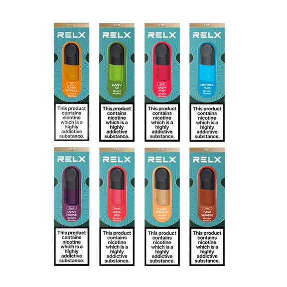 RELX Pod Pro prefilled with 18mg of nicotine salt e-liquid